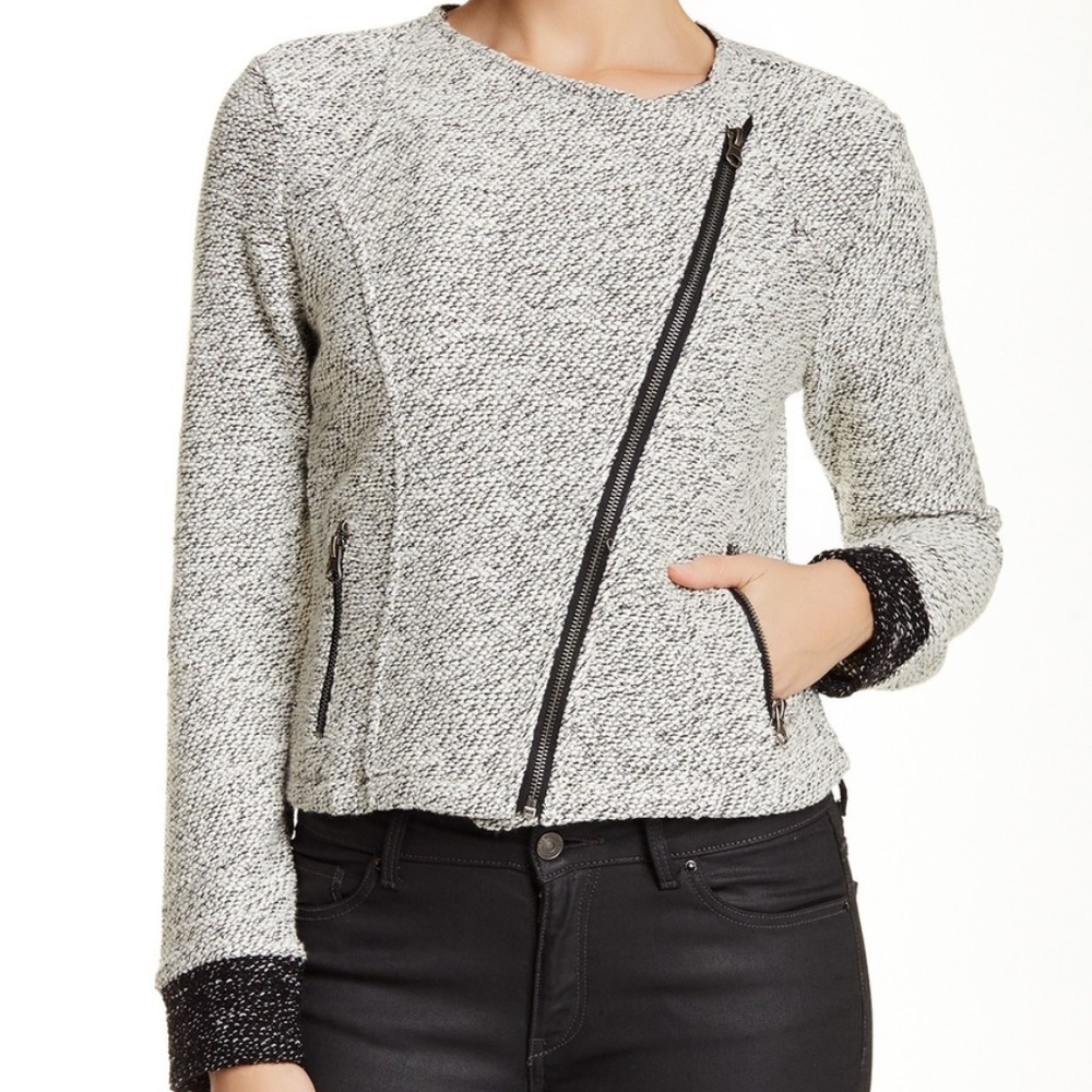COPY - NWT BNCI by Blanc Noir Tweed Zip Drape Jac…